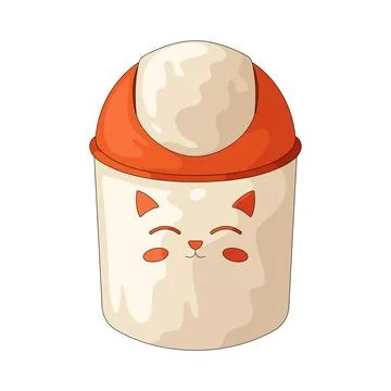Cute trash bin illustration Ilustração Stock