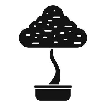 Cute tree pot icon simple vector. Garden working trim Stock Illustration