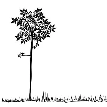 Cute tree silhouette Stock Illustration
