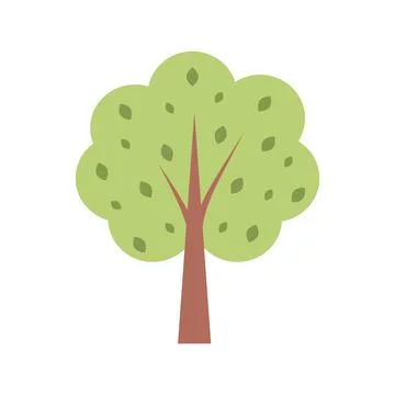 Cute tree. Vector illustration isolated on white background Stock Illustration