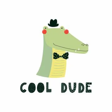 Cute trendy crocodile Stock Illustration