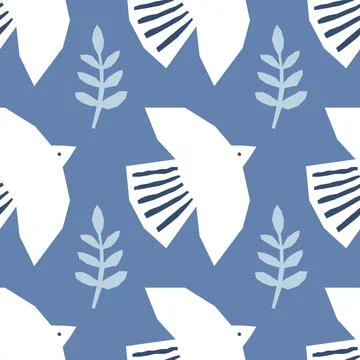 Cute trendy seamless pattern with abstract collage of organic shapes Stock-Illustration