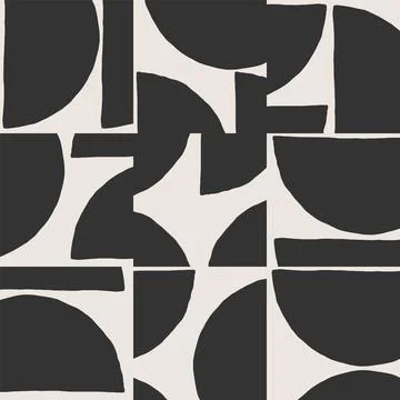 Cute trendy seamless pattern with abstract paper cut elements shape Stock Illustration