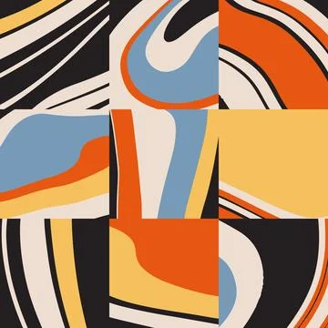 Cute trendy seamless pattern with abstract paper cut elements shape Illustrazione stock