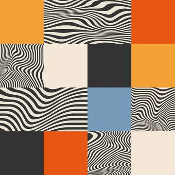 Cute trendy seamless pattern with abstract paper cut elements shape イラスト素材