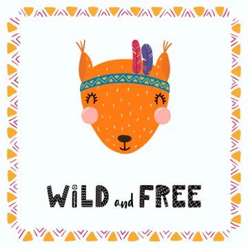 Cute tribal squirrel Stock Illustration
