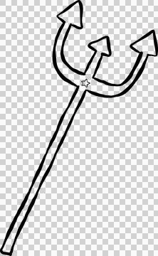 Cute Trident Outline Hand Drawn Whimsical Illustration Stock Illustration