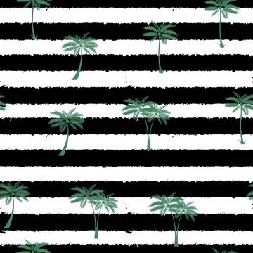 Cute Tropical Palm Seamless Pattern Background Vector Illustration EPS10 Stock Illustration