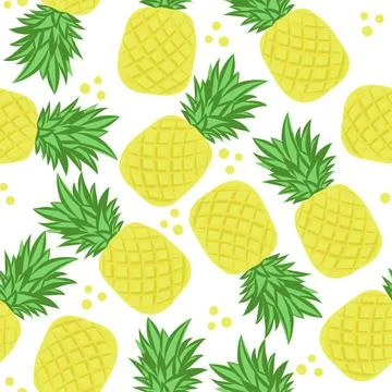 Cute tropical pineapple fruit pattern background Stock Illustration