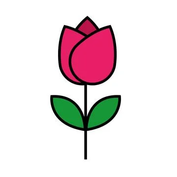 Cute tulip icon. Flower. Vector. Stock Illustration