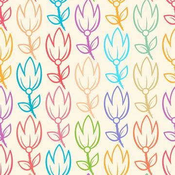 Cute tulips Stock Illustration