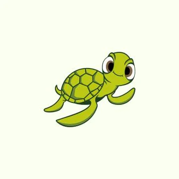 Cute turtle character mascot design graphic Stock Illustration