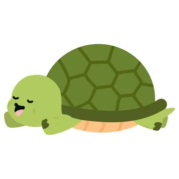 Cute turtle character resting for educational nature branding Stock Illustration