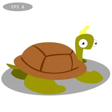 Cute turtle clip art. Vector cartoon illustration with simple gradients Stock Illustration