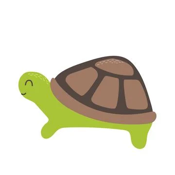 Cute turtle hand drawn in doodle style illustration for children. Vector Illustrazione stock