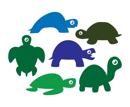 Cute turtle logo collection, set of tortoise animal icon illustration Stock Illustration