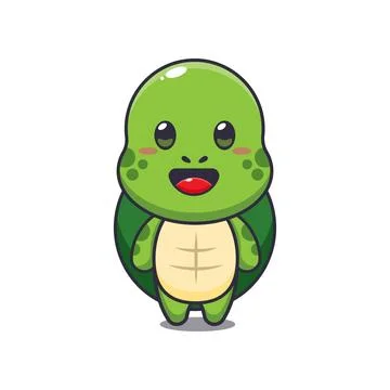 Cute turtle mascot cartoon vector illustration Illustrazione stock