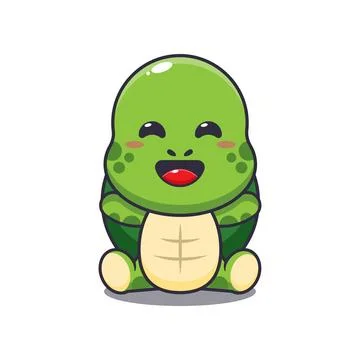 Cute turtle mascot cartoon vector illustration Stock Illustration