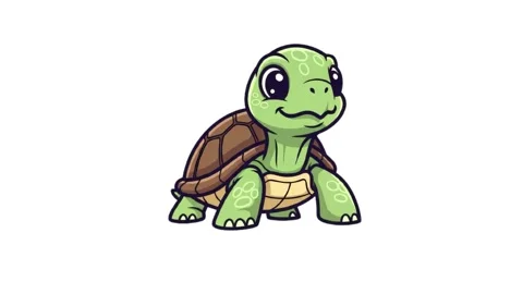 Cute turtle minimalist motion video Stock Footage 327689937