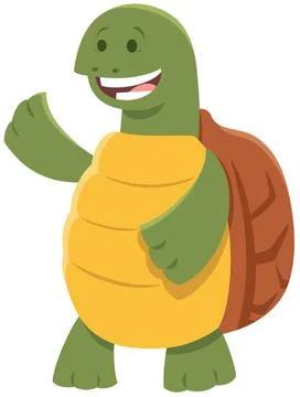 Cute turtle or tortoise comic animal character Cartoon Illustration of Fun... Stock Photos