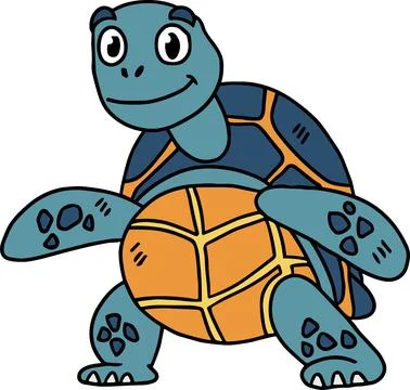 A cute turtle with a smile on its face Illustrazione stock