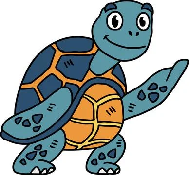 A cute turtle with a smile on its face Stock Illustration