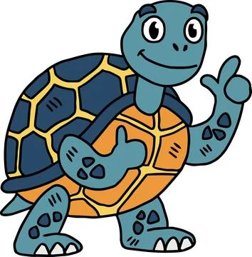 A cute turtle with a smile on its face Stock Illustration