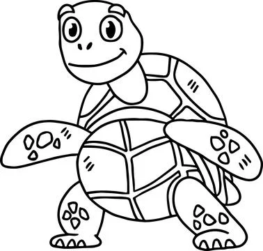 A cute turtle with a smile on its face Stock Illustration