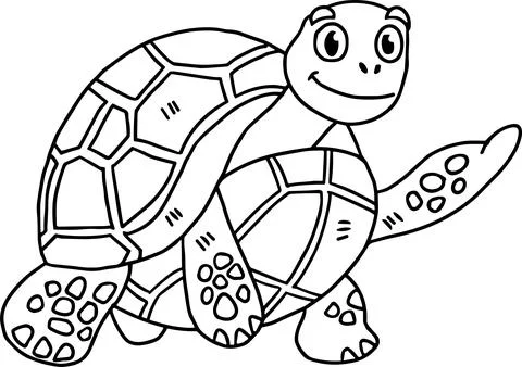 A cute turtle with a smile on its face Stock Illustration