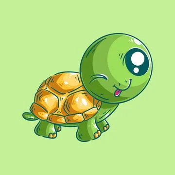 Cute turtle is standing cartoon vector Illustrazione stock