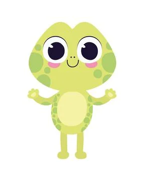 Cute turtle sticker on a white background Stock Illustration