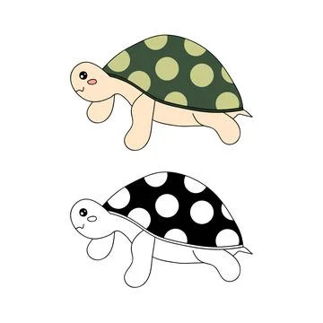 Cute Turtle Vector Illustration. Illustrazione stock