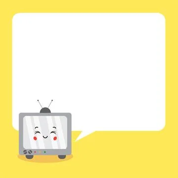 Cute TV with Speech Bubbles Stock Illustration