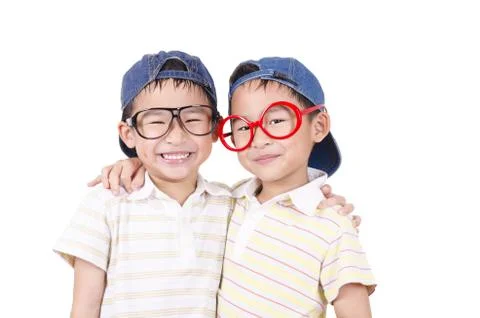 Cute twin smiling Stock Photos