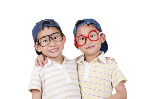 Cute twin smiling Stock Photos