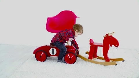 Cute two kids having fun in the room Stock Footage 75015974