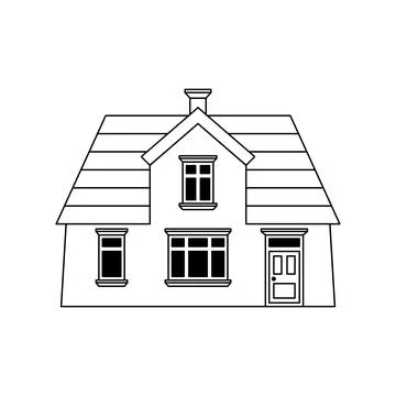 Cute two-storey house in rustic style. Modern flat illustration 库存插图