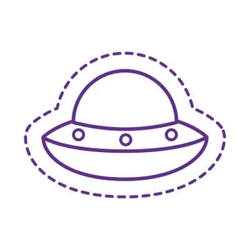 Cute ufo patch line style icon vector design Ilustración de archivo
