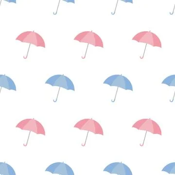 Cute Umbrella Seamless Pattern Vector Stock Illustration