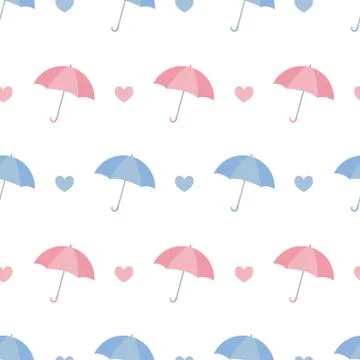 Cute Umbrella Seamless Pattern Vector Stock Illustration