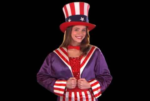 Cute Uncle Sam Girl Stock Footage 1042467