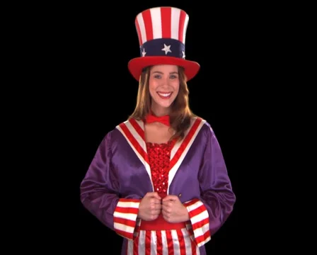 Cute Uncle Sam Girl Stock Footage 5163527
