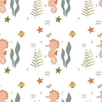 Cute underwater pattern Illustrazione stock