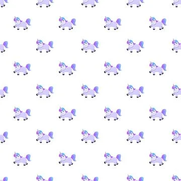 Cute unicorn cartoon character pattern for kids design Illustrazione stock