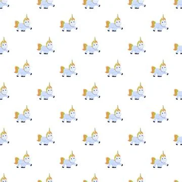 Cute unicorn character seamless repeating pattern Illustrazione stock