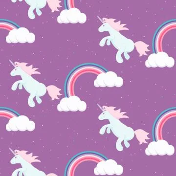 Cute unicorn child seamless pattern Illustrazione stock