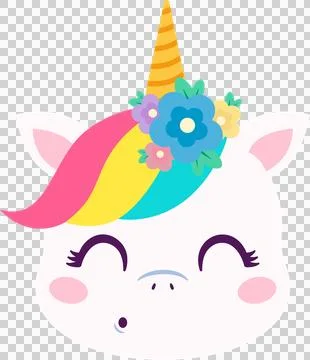 Cute unicorn, flat illustration Stock Illustration