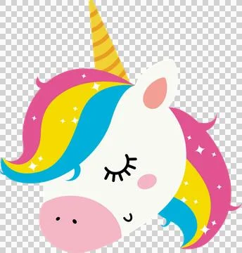 Cute unicorn, flat illustration Stock Illustration