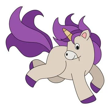 Cute a unicorn in jumping vector illustration Stock Illustration