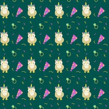 Cute unicorn seamless pattern for textile. Childish magic background. Illustrazione stock